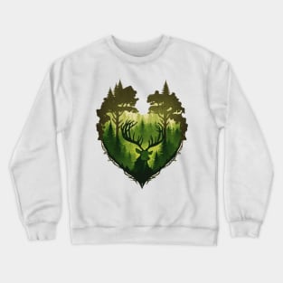 Nature Lover Deer - Designs for a Green Future and Hunters Crewneck Sweatshirt